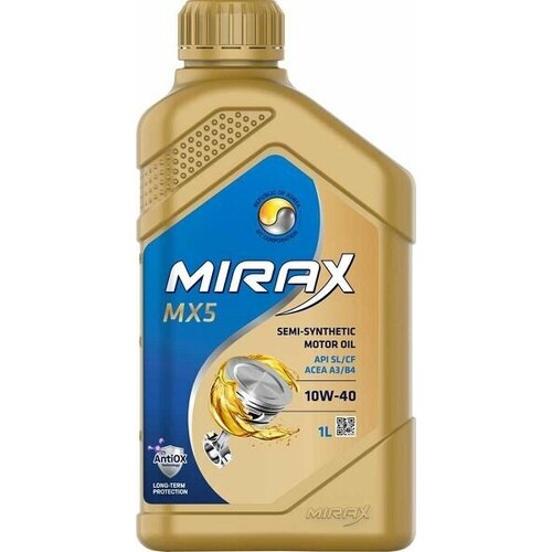 MIRAX Масло Mirax Mx5 10/40 Api Sl/Cf, Acea A3/B4 П/Синтетическое 1 Л