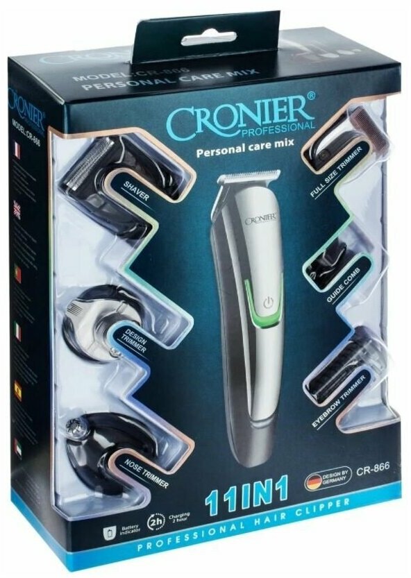 Машинка для стрижки волос 11в1 Cronier Pro CR-866 / машинка для стрижки волос профессиональная / машинка для стрижки / для стрижки волос и бороды CRONIER / триммер - фотография № 6