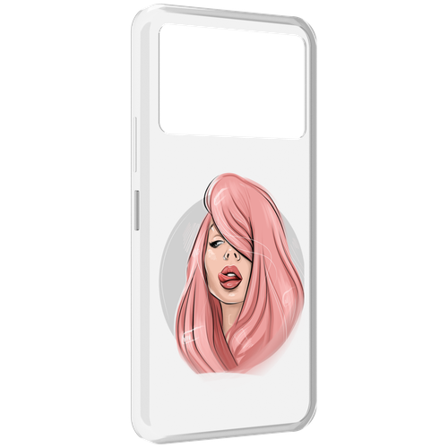 Чехол MyPads лицо-девушки-с-розовыми-волосами женский для Infinix NOTE 12 VIP (X672) задняя-панель-накладка-бампер