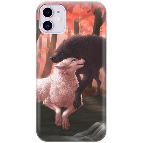фото Re:pa накладка transparent для apple iphone 11 с принтом "влюбленные волки"