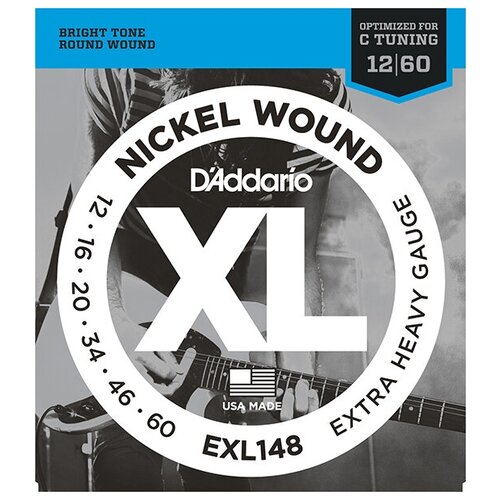 EXL148 XL NICKEL WOUND Струны для электрогитары Extra Heavy 12-60 D`Addario