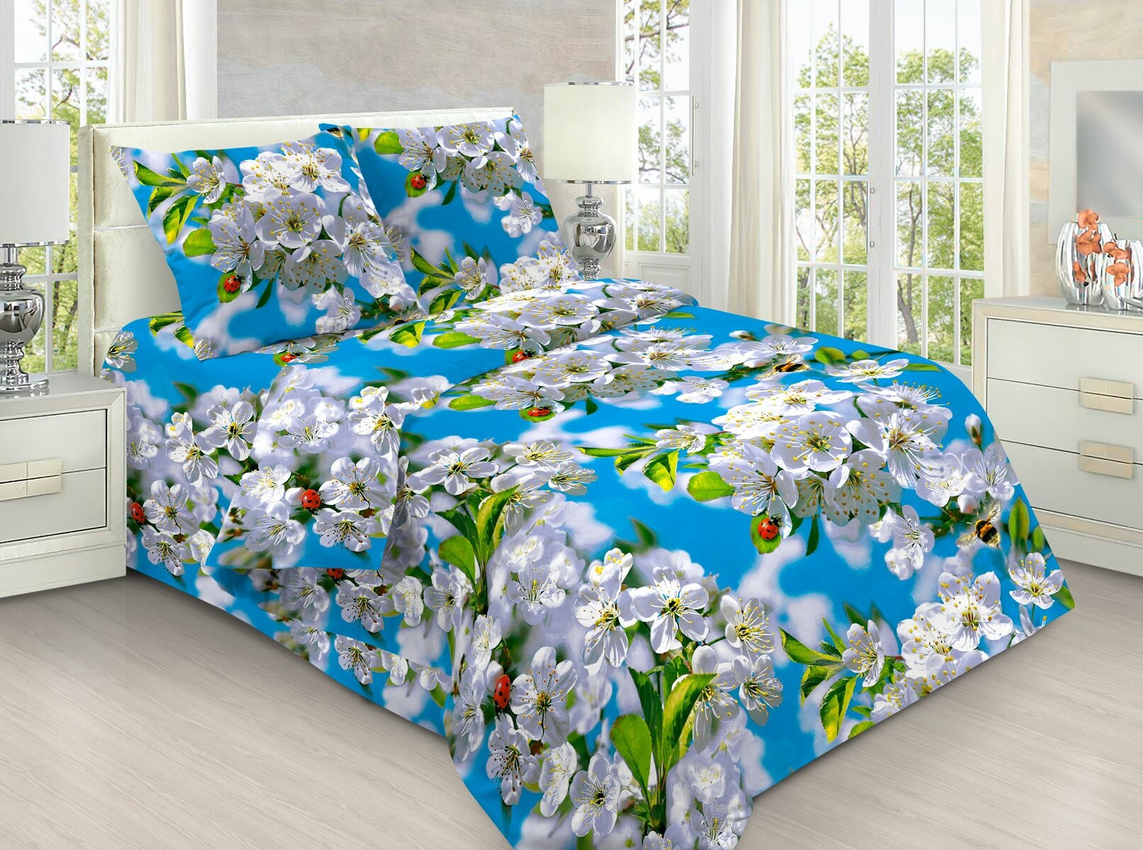Комплект постельного белья Бязь Элис Текстиль 1.5-спальный наволочки 70х70 хлопок 100% рис. 1529