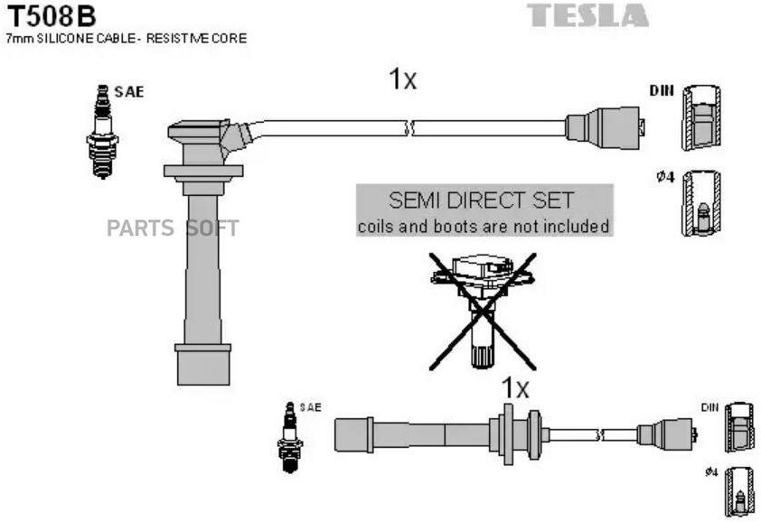 Провода Зажигания TESLA арт. T508B