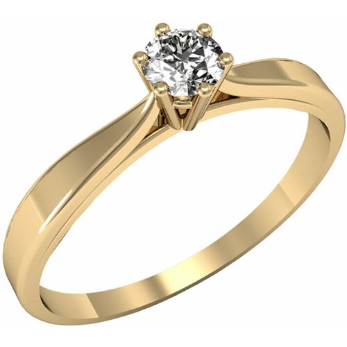 Кольцо помолвочное Oriental, красное золото, 585 проба, бриллиант, размер 17.5