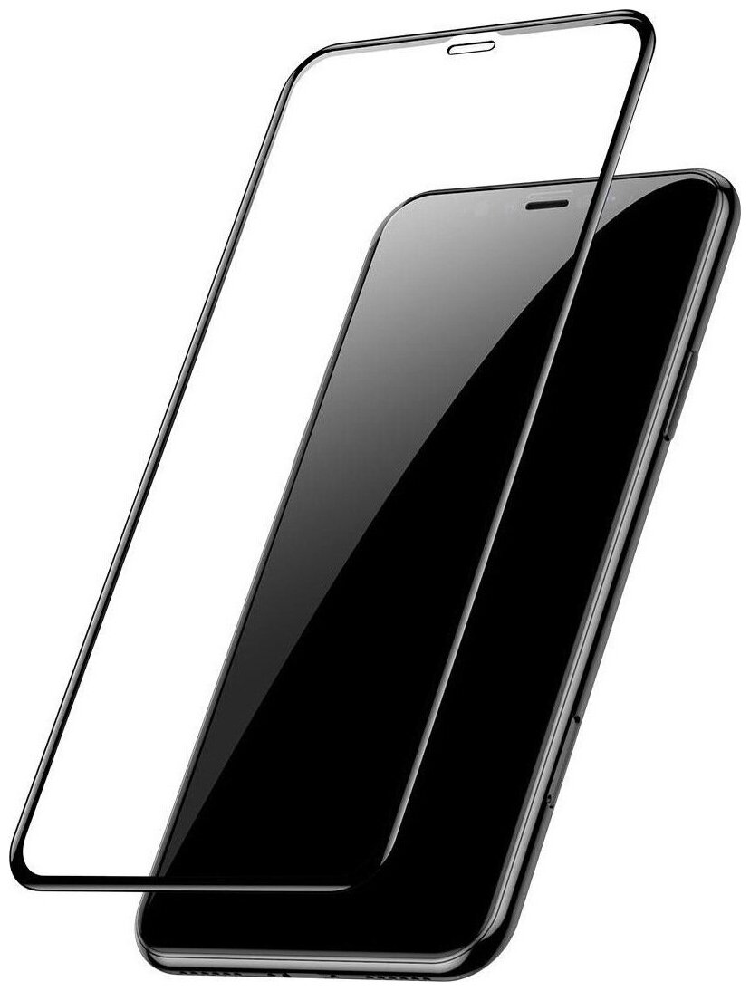 Стекло противоударное 2.5D Full Screen для Apple iPhone X/XS/11 Pro 5.8",906777, черный, прозрачный
