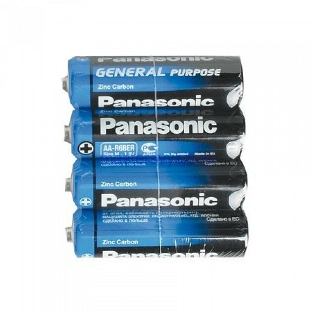 Батарейка солевая Panasonic General Purpose, AA, R6-4S, 1.5В, спайка, 4 шт. - фотография № 5