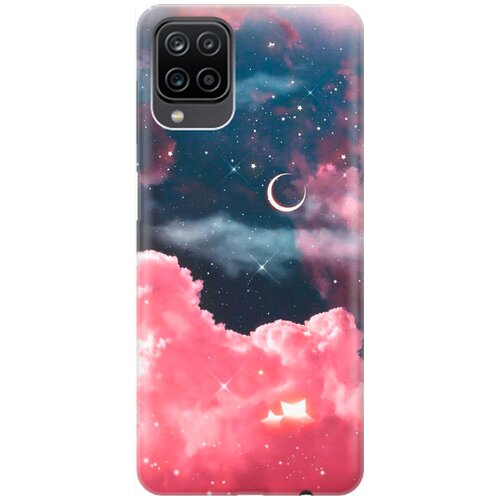 фото Ультратонкий силиконовый чехол-накладка для samsung galaxy a12 / m12 с принтом "месяц и розовые облака" gosso