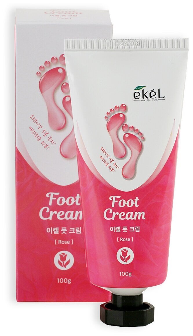 EKEL Успокаивающий крем для ног с экстрактом розы Foot Cream Rose, 100гр - фото №3