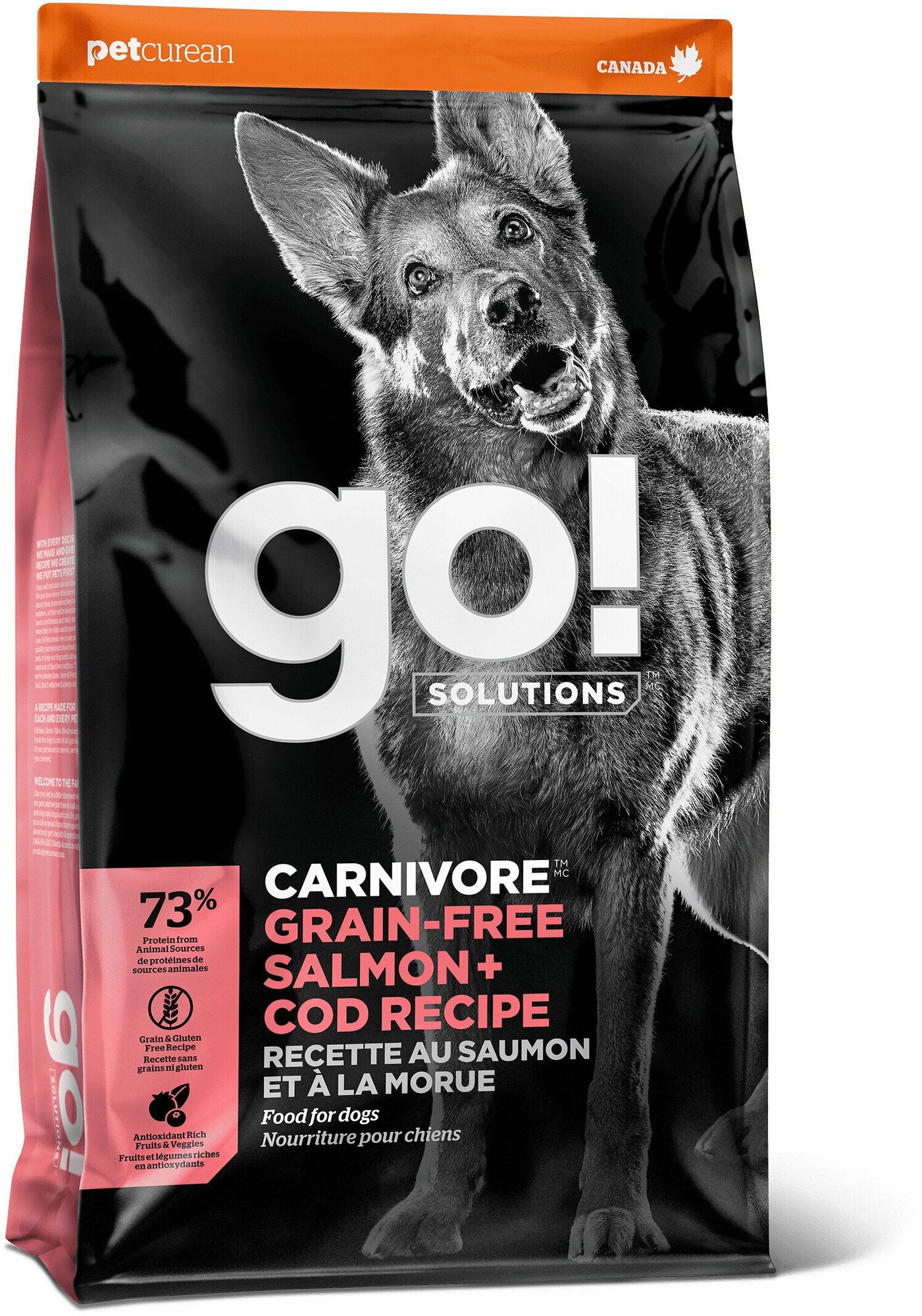 GO! для Собак всех возрастов c Лососем и Треской (GO! CARNIVORE GF Salmon + Cod Recipe DF ) 5,44 кг