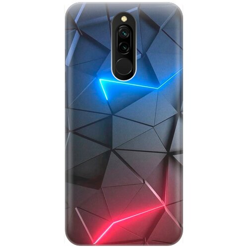 фото Ультратонкий силиконовый чехол-накладка для xiaomi redmi 8 с принтом "графитовые грани" gosso
