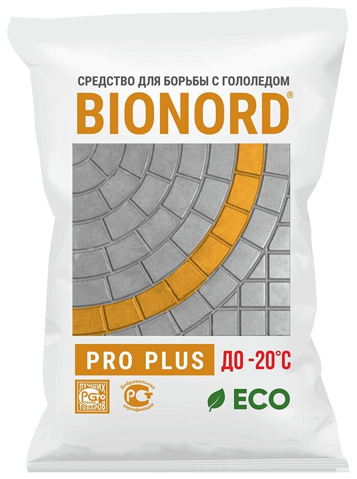 Реагент противогололедный Бионорд Про Плюс -20 в грануле, 23 кг (Bionord Pro Plus), антигололедный