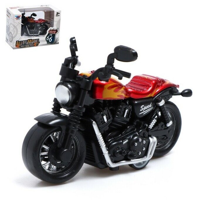 Мотоцикл металлический "Пламя", микс 7695436