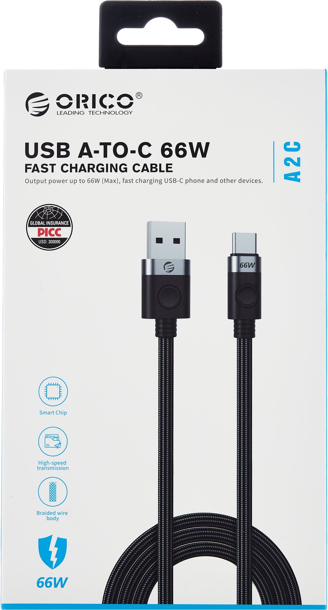 Кабель интерфейсный Orico USB Type-C(m)/Type-C(m), USB3.2 Gen2*2, 20 Гбит/с, 100 Вт, 3 м, черный - фото №5