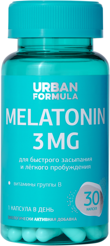 Комплекс для сна Urban Formula с мелатонином и витаминами группы В Melatonin 30 капсул