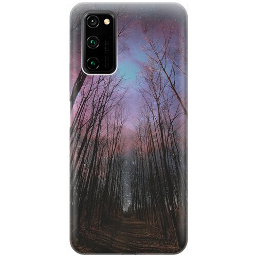 фото Ультратонкий силиконовый чехол-накладка для honor view 30 pro с принтом "тропа и звездное небо" gosso