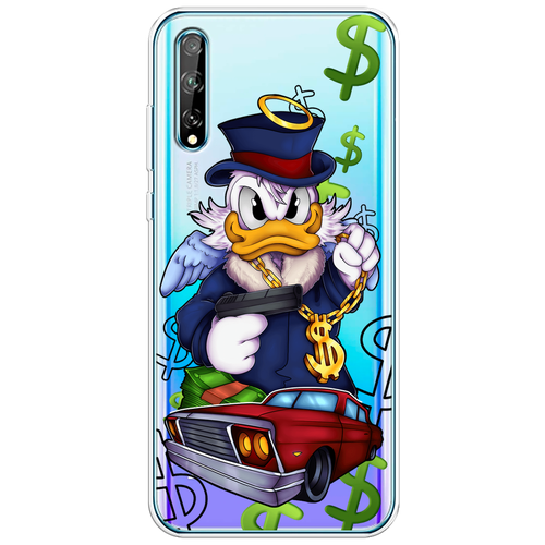 Силиконовый чехол на Huawei P Smart S / Хуавей П Смарт С Scrooge McDuck with a Gold Chain, прозрачный силиконовый чехол на huawei p smart хуавей п смарт scrooge mcduck with a gold chain прозрачный