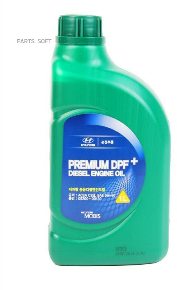 HYUNDAI-KIA 05200-00130 Масло мот. Premium DPF+ Diesel 5W-30 1 литр