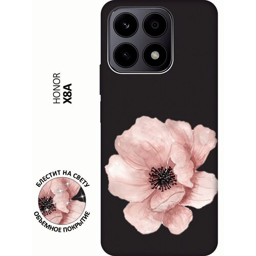 Матовый Soft Touch силиконовый чехол на Honor X8a, Хонор Х8А с 3D принтом Pink Flower черный матовый soft touch силиконовый чехол на honor x8a хонор х8а с 3d принтом little prince черный