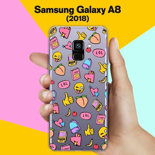 Силиконовый чехол на Samsung Galaxy A8 (2018) Узорчик / для Самсунг Галакси А8 2018