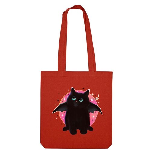 Сумка шоппер Us Basic, красный мужская футболка котик летучая мышь 2xl серый меланж