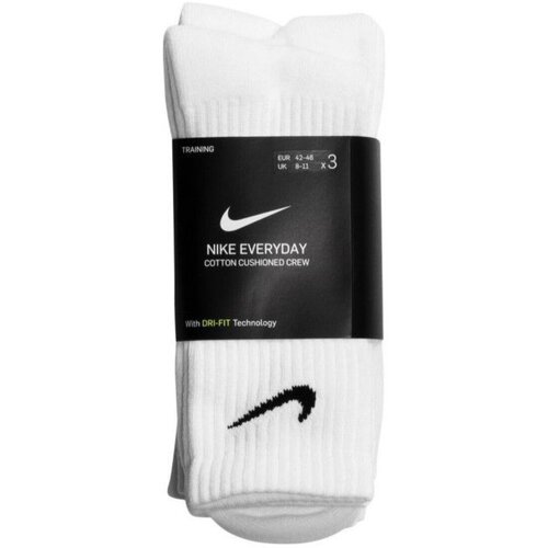 Носки NIKE Nike Everyday Lightweight Crew, 3 пары, размер 38/42 EU, белый, бежевый