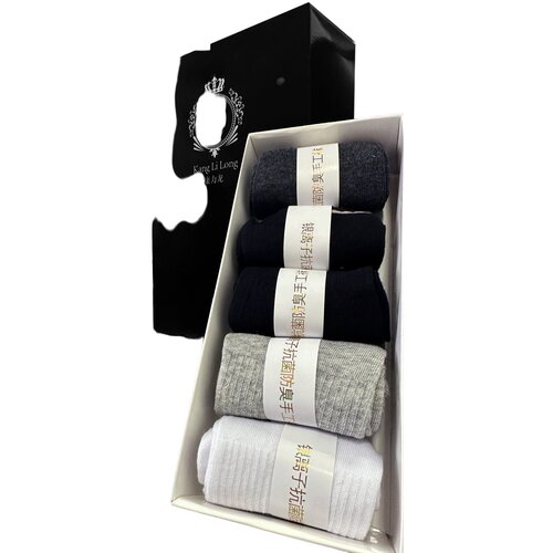 фото Носки унисекс , 5 пар, размер 40/45, черный, серый korealook