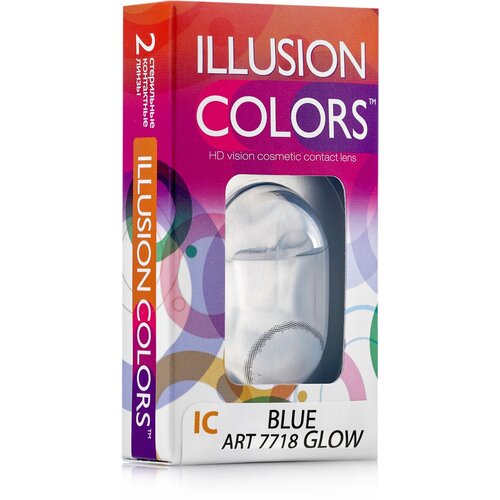 Купить Цветные контактные линзы ILLUSION GLOW GREEN., R8.6, PWR -1.5, зеленый/green, полимакон