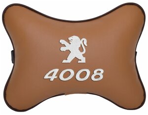 Фото Автомобильная подушка на подголовник экокожа Fox c логотипом автомобиля PEUGEOT 4008