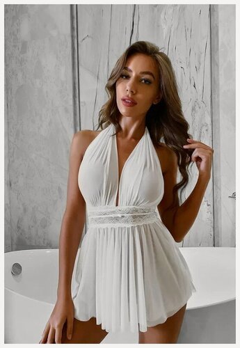 Изображение товара Cексуальная короткая кружевная ночная сорочка- ночнушка Sweetnight (40-48р)