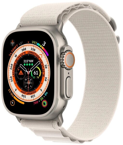 Умные часы Apple Watch Ultra 49 мм Titanium Case, титановый/звездный Alpine Loop (размер L 165-210)