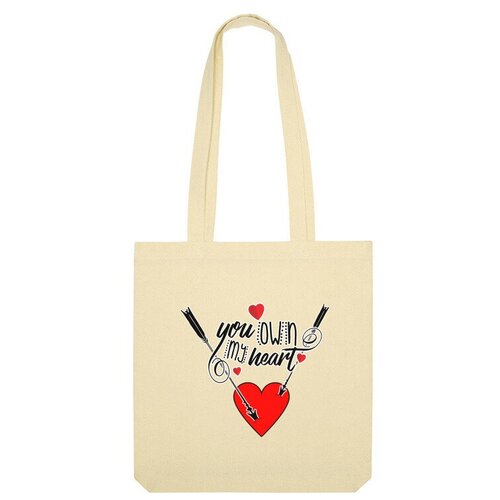 Сумка шоппер Us Basic, бежевый сумка любовь сердце 14 февраля день валентина зеленое яблоко