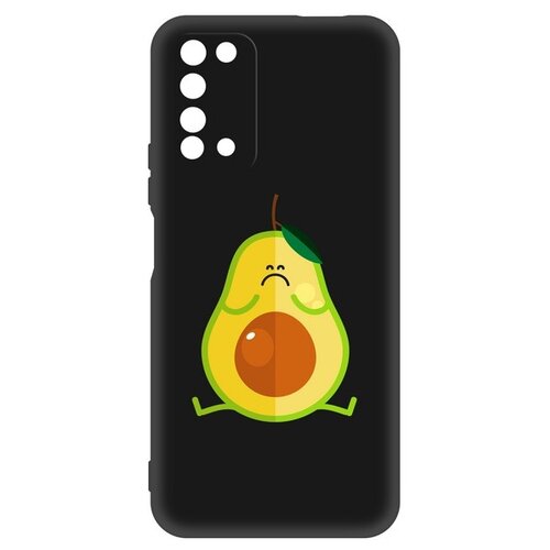 фото Чехол-накладка krutoff soft case авокадо недовольный для honor x10 черный krutoff group