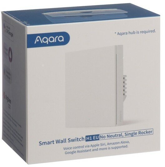 Умный выключатель одноклавишный AQARA Smart Wall Switch H1 [ws-euk01] - фото №3