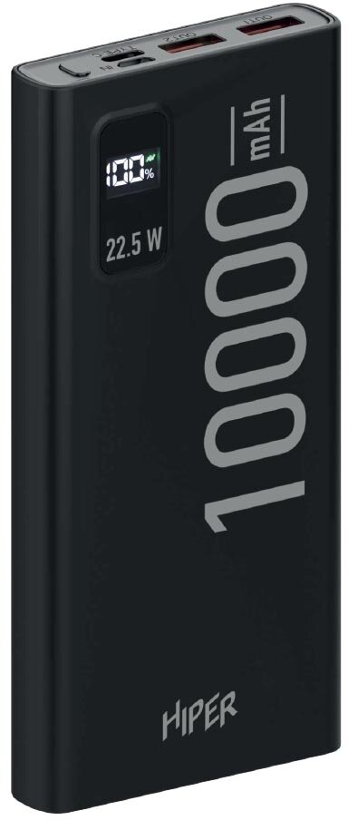 Мобильный аккумулятор Hiper EP 10000 10000mAh QC/PD 3A черный (EP 10000 BLACK)