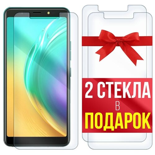 Комплект из 3-x защитных гибридных стекол Krutoff для Tecno POP 4 комплект из 3 x защитных гибридных стекол krutoff для xiaomi redmi note 4 mediatek