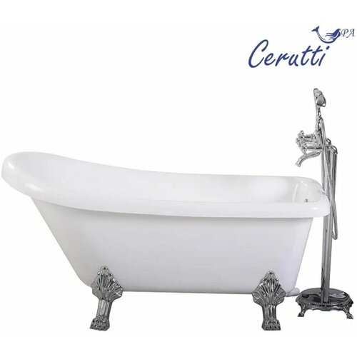 Ванна VITO 170 акриловая отдельностоящая Cerutti SPA (1700x740x750) на львиных алюминиевых хромированных лапах