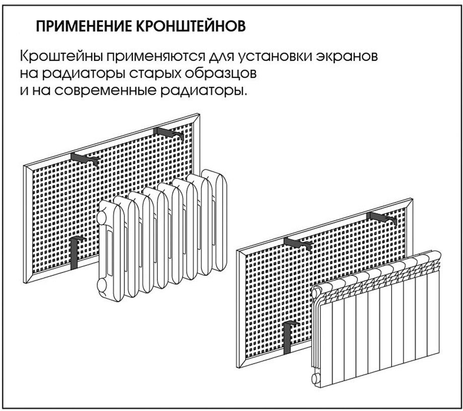 Кронштейн для экрана радиатора универсальный (2 шт.)