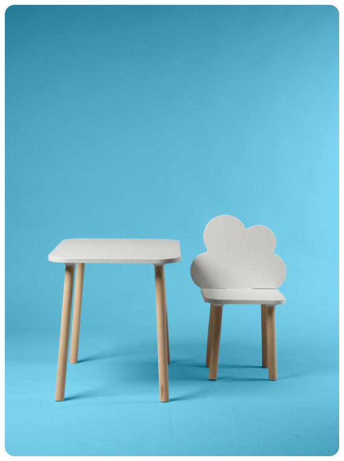 Детский комплект мебели из стола и стула облака - фотография № 6