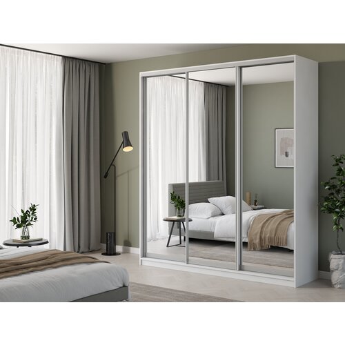 Шкаф купе Матэрна белый зеркальный 200х45х240 см 41290₽