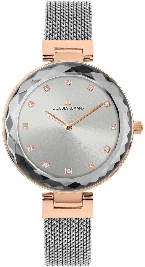 Наручные часы JACQUES LEMANS Design collection 1-2139H, золотой, серебряный