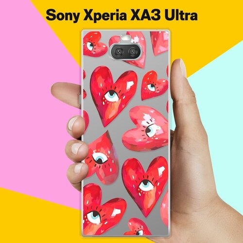 Силиконовый чехол на Sony Xperia XA3 Ultra Сердца / для Сони Иксперия Икс А 3 Ультра силиконовый чехол black цвет на sony xperia t2 ultra сони иксперия т2 ультра