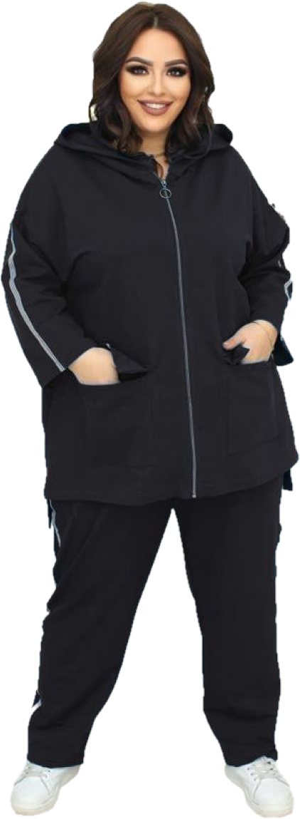 Костюм спортивный женский с капюшоном, размер60