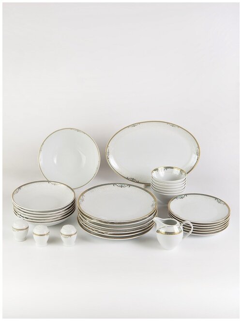 Сервиз столовый. Wertvolleperle Germany. Classic 30 Pcs dinner set (Столовый набор 30 предметов) на 6 персон