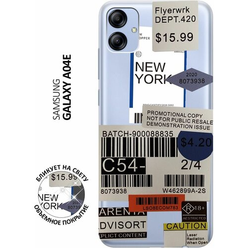 Силиконовый чехол с принтом Flight to New York для Samsung Galaxy A04e / Самсунг А04е силиконовый чехол на samsung galaxy a04e самсунг а04е с 3d принтом avo sport прозрачный