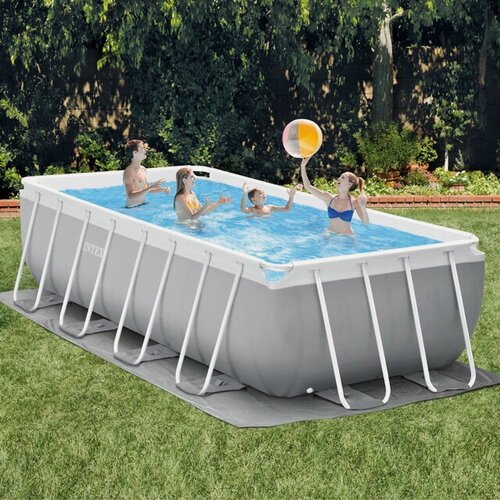 Изображение товара Прямоугольный каркасный бассейн 26792 Intex Prism Frame (Интекс Призм Фрейм) 488*244*107 см серый, картриджный фильтр, аксессуары, INTEX, 26792