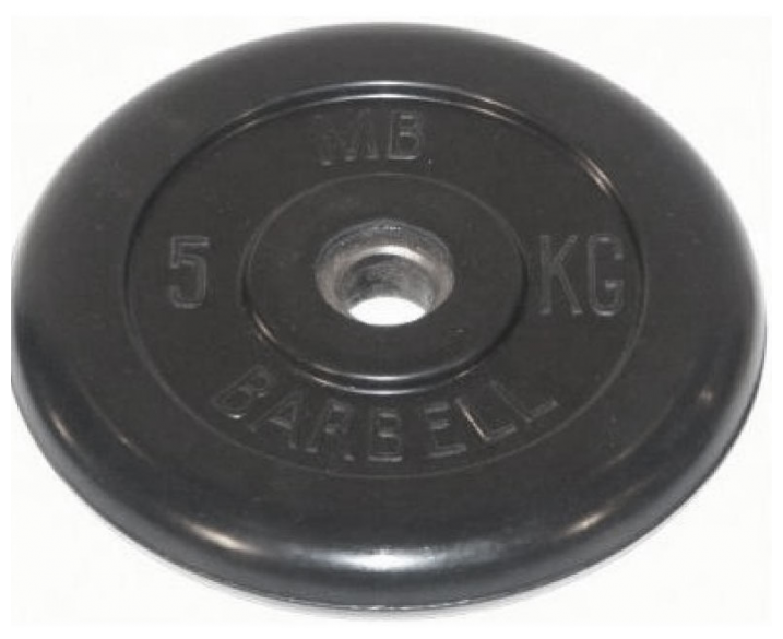 Диск обрезиненный MB Barbell Диск олимпийский d 51 мм чёрный 5,0 кг