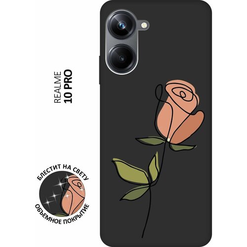 Матовый Soft Touch силиконовый чехол на Realme 10 Pro, Реалми 10 Про с 3D принтом Rose черный матовый soft touch силиконовый чехол на realme 10 pro реалми 10 про с 3d принтом amazing roses черный