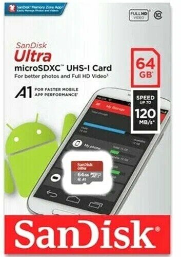 Карта памяти SanDisk MicroSD Ultra C10