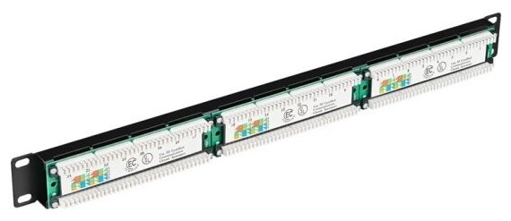 Патч-панель ITK 19", 1U, Cat 5e, 24 порта RJ45 (8p8c), неэкранированная, Dual IDC (110/KRONE) - фото №2
