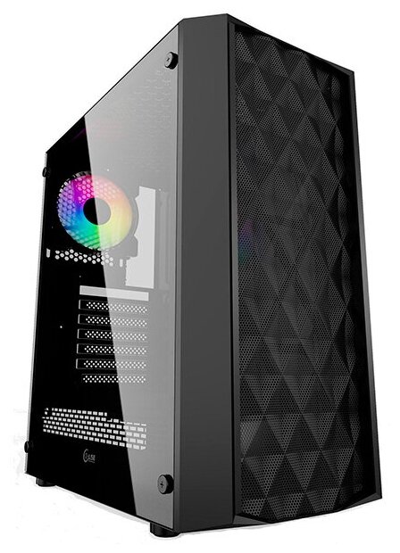 Корпус ATX Без БП Powercase Diamond Mesh LED CMDM-L1 чёрный